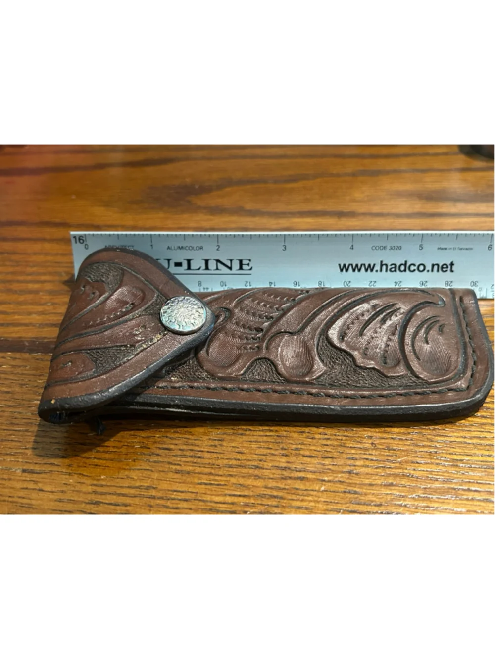 Men's Unbranded Leather Knife Sheath One Size Brown Silver
